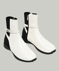 Anell Golf Classic Ankle Boots - Cream Ivory - Horizon Bliss