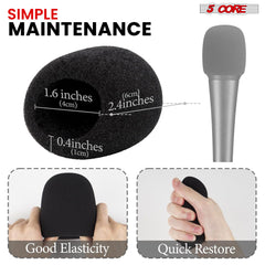 5Core Microphone Cover Soft Foam Mic Windscreen Windproof Sponge for