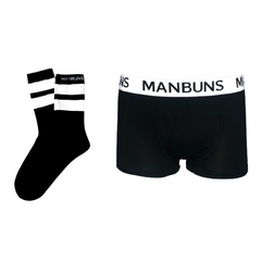 Men's Classic Black Boxer Trunk Underwear and Sock Set - Horizon Bliss