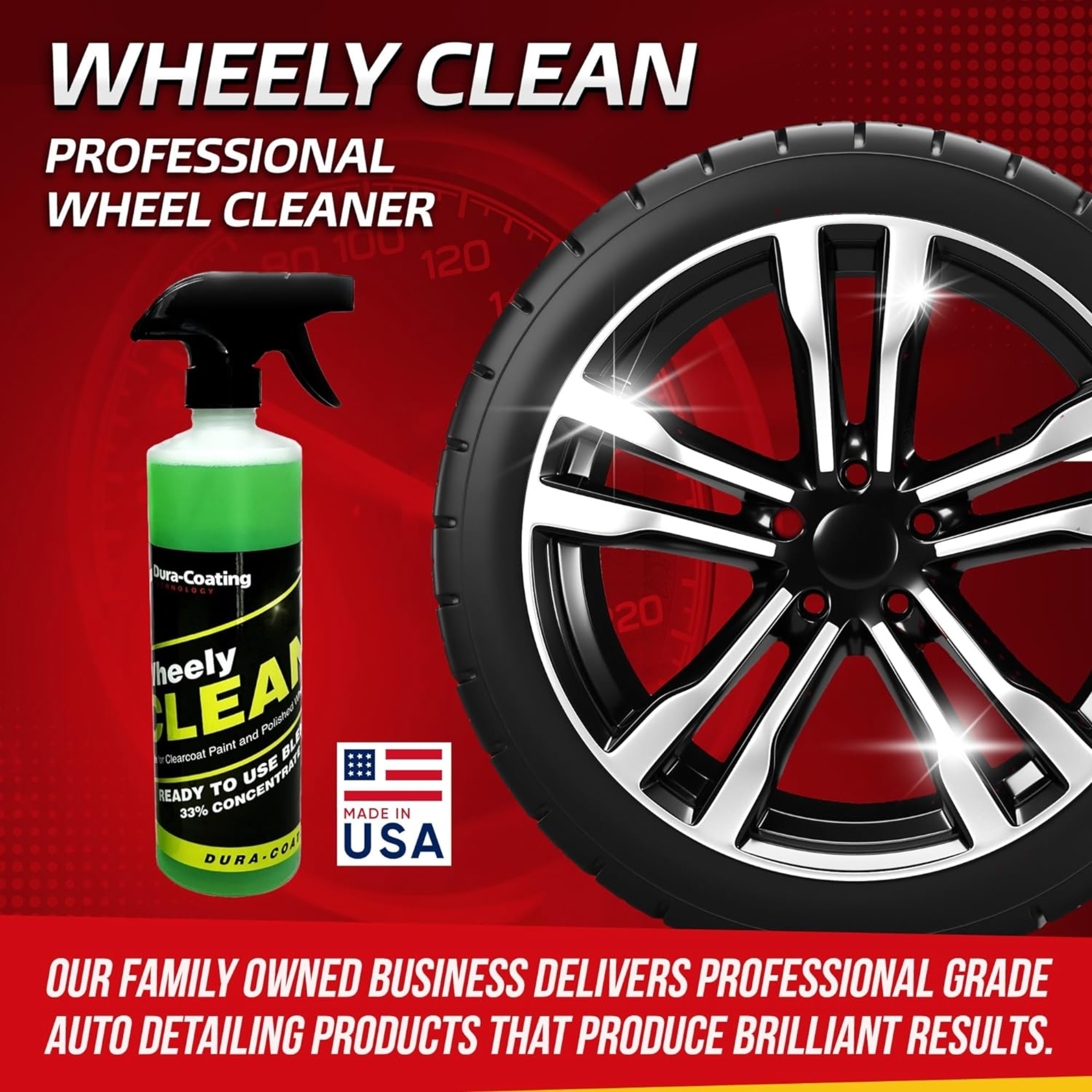 Wheely Clean - Professional Wheel Cleaner | Highly Effective for Chrome, Aluminum, and Clear-Coated Wheels | 16 oz Ready-to-Use Wheel and Rim Cleaner Spray Solution - Horizon Bliss