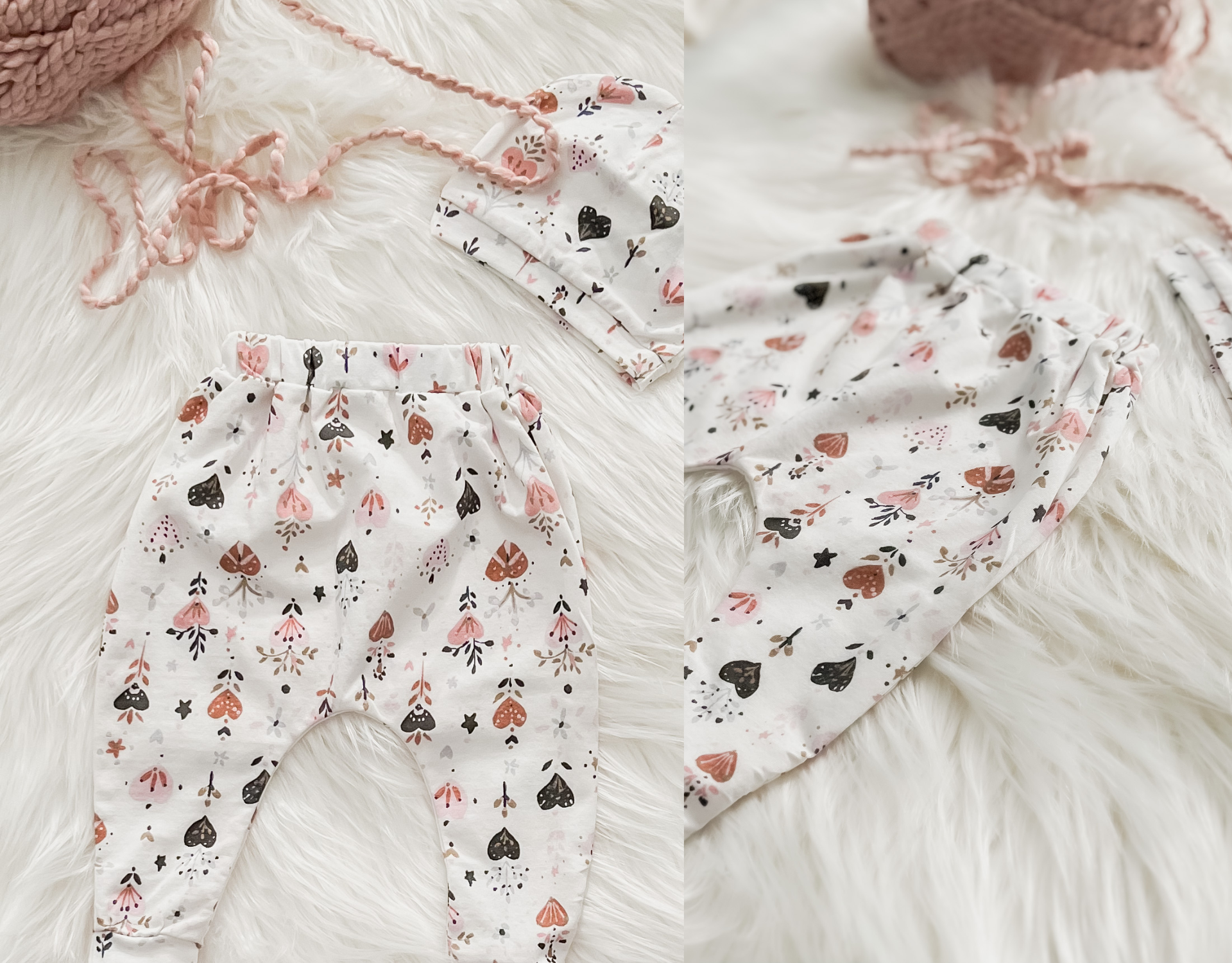 Ace of Hearts Harem Baby Pants and Hat - Horizon Bliss