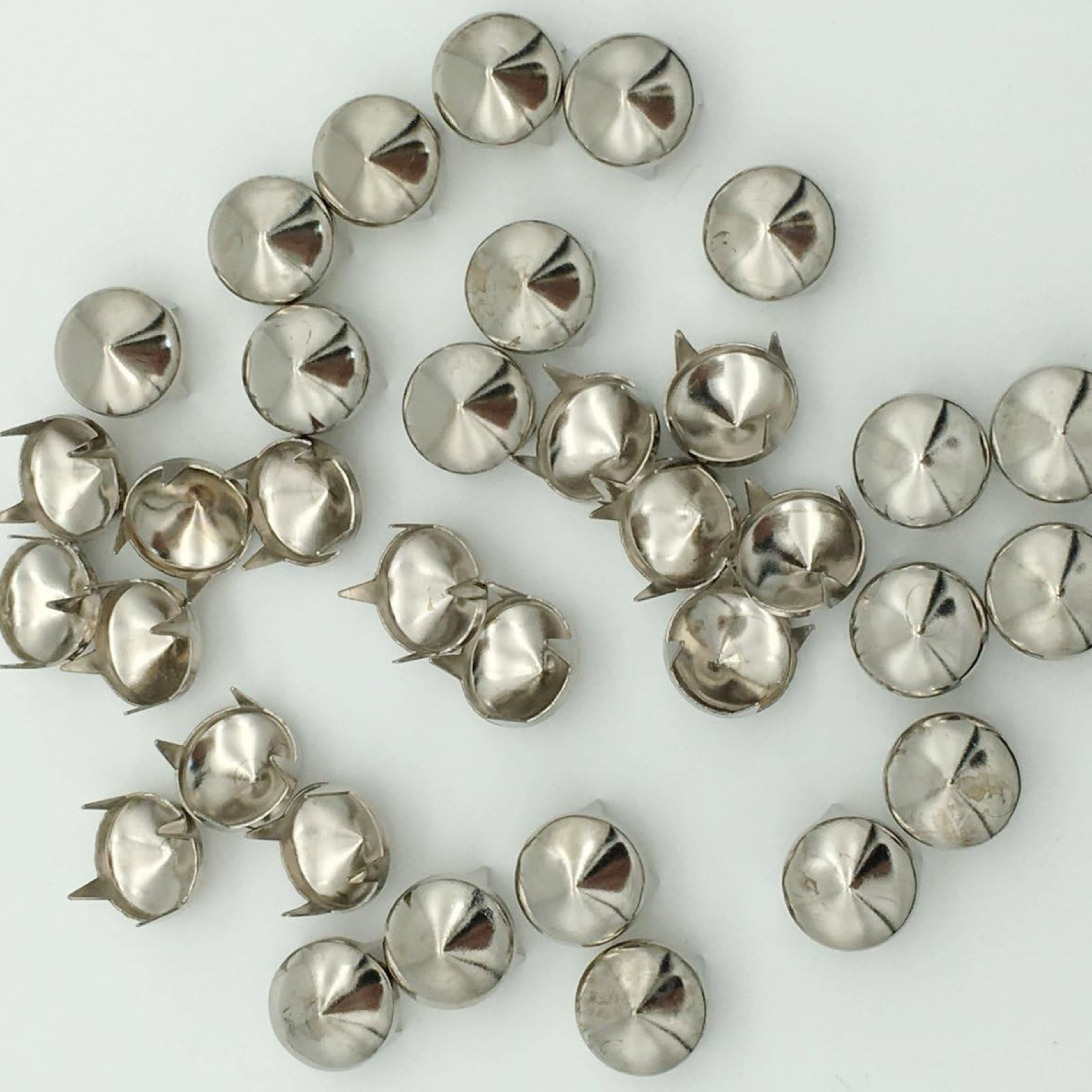 100pcs 9mm Cones DIY Leathercraft Metal Punk Studs Rivet Spikes Nailheads (Silver) - Horizon Bliss