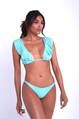 Eyelet Ruffled Bikini Set - Horizon Bliss