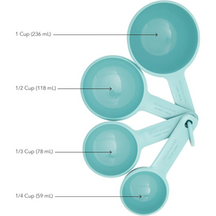 Measuring Cups, Set Of 4, Aqua Sky - Horizon Bliss