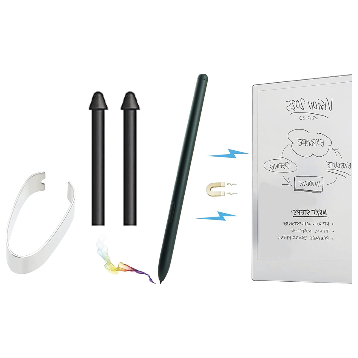 EMR Stylus Pen + Magnetic Snap Hold + Extra Nibs for Marker Remarkable 1 & 2 Tablet Pen Gen 1 & 2, Boox Note Air Pro, iFlytec T1 T2 X1 X2, 4096 Pressure Point Sensitive Technology - Horizon Bliss