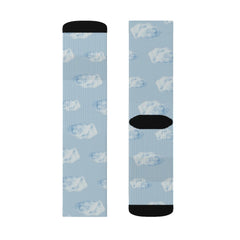 Walking on Realistic Clouds Fun Novelty Socks - Horizon Bliss