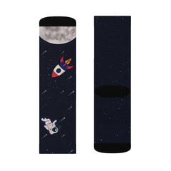 Astronaut and Space Funny Novelty Socks - Horizon Bliss