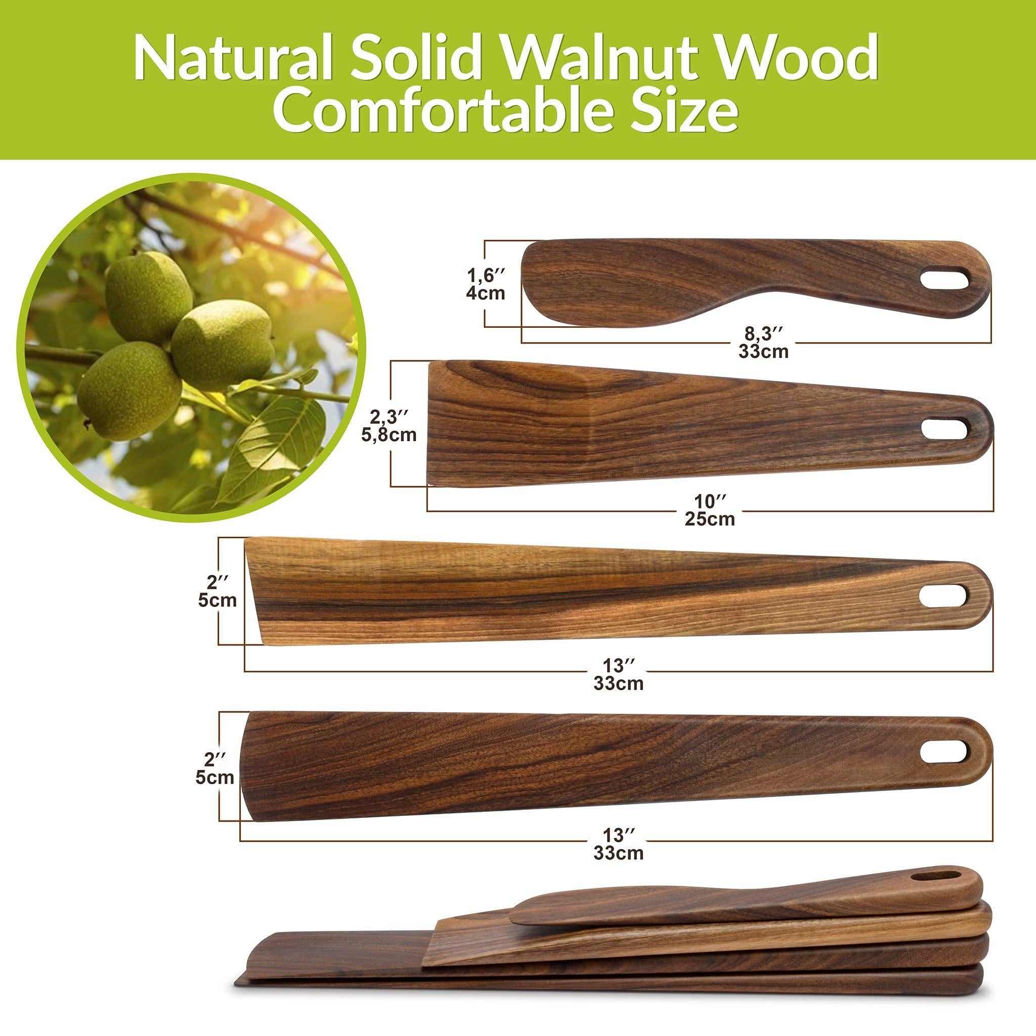 Spatula Set Walnut Wood Spurtle Supplies Wooden Spoons For Cooking