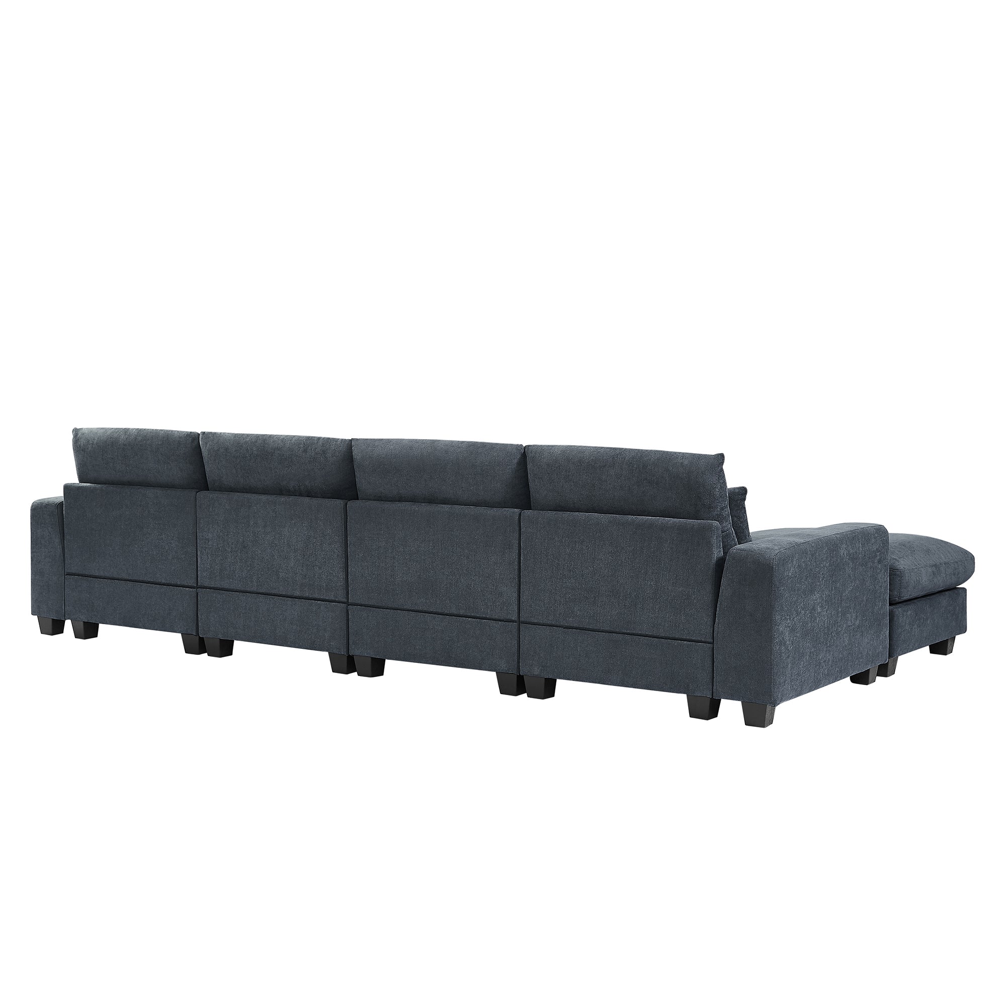 Modern Large L-Shape Feather Filled Sectional Sofa,  Convertible Sofa - Horizon Bliss