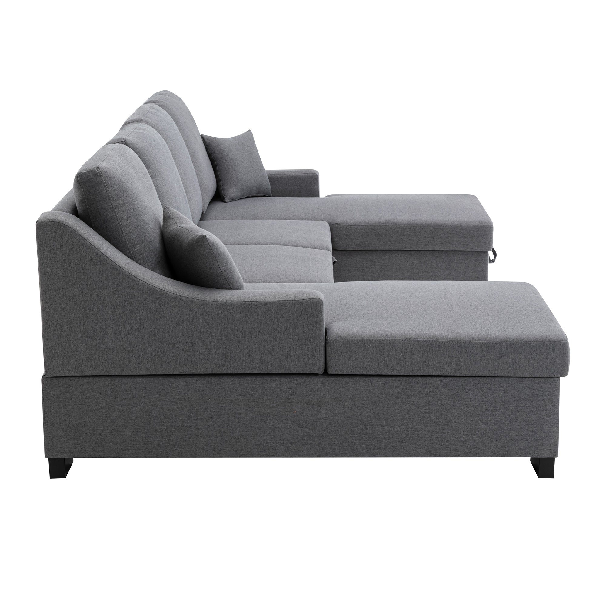 Upholstery Sleeper Sectional Sofa with Double Storage Spaces, 2 - Horizon Bliss