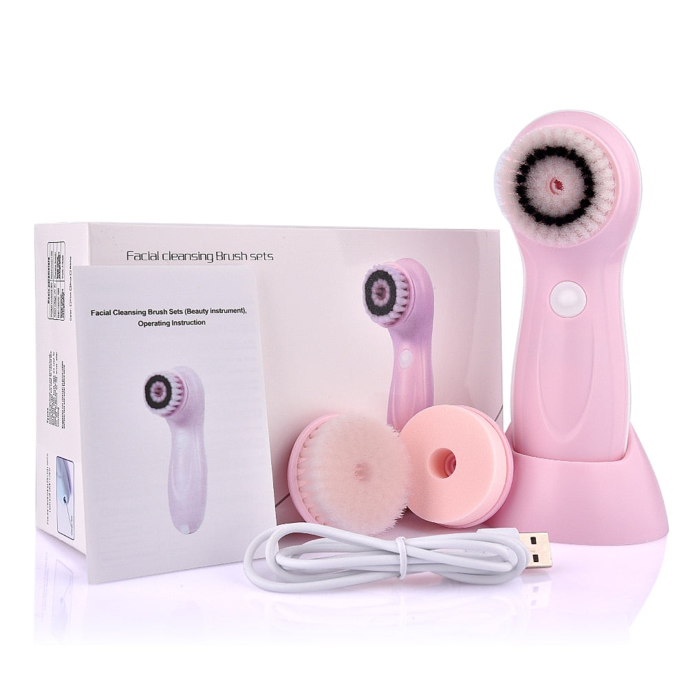 3 In 1 Electric Facial Cleanser Brush Face - Horizon Bliss