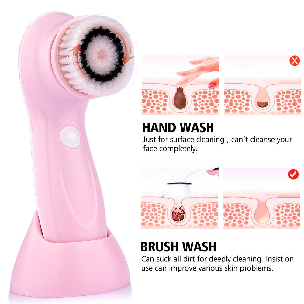 3 In 1 Electric Facial Cleanser Brush Face - Horizon Bliss