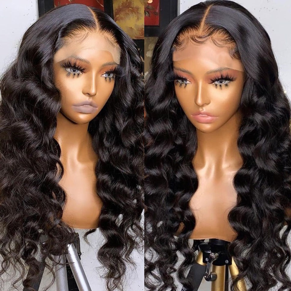 13x4 HD Transparent Lace Frontal Loose Body Wave Human Hair Wigs 180% - Horizon Bliss