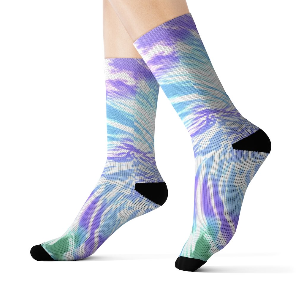 Purple Tie Dye Novelty Socks - Horizon Bliss