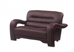 105inches Glamorous Brown Leather Sofa Set - Horizon Bliss