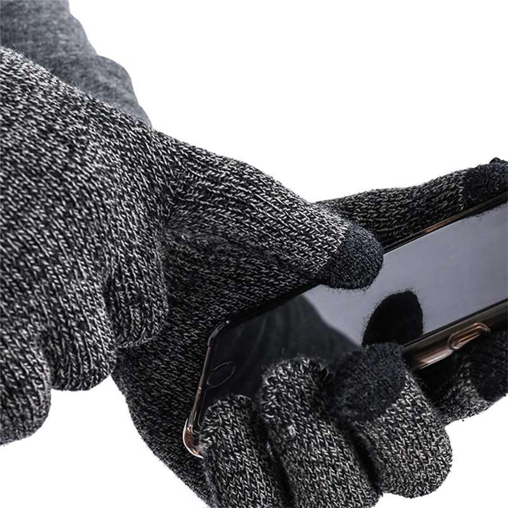 Mens Winter Beanie Hat And Neck Scarf Warmer Touch Screen Gloves Set