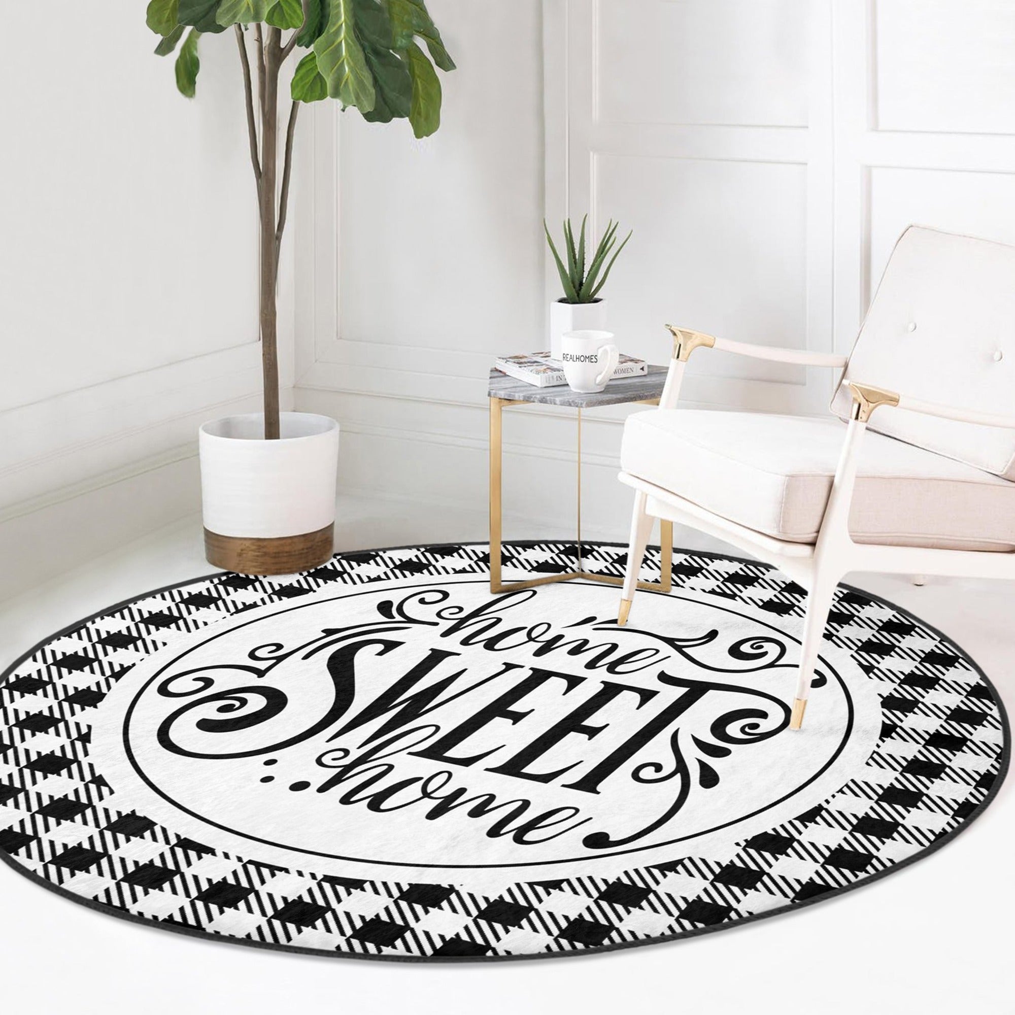 Home Sweet Home Round Rug, Home Decor Area Rug, Home Sweet Home