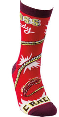 Boss Lady Whipcrack Socks Funny Novelty Red Power Socks - Horizon Bliss