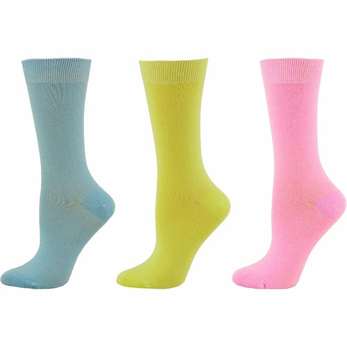 Women's Solid Color Bamboo Crew Socks - 3 Pairs - Horizon Bliss