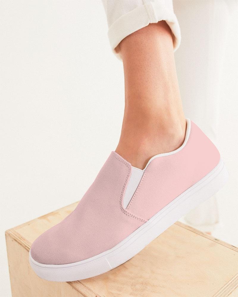 Womens Sneakers - Rose Pink Slip-on Canvas Sports Shoes - Horizon Bliss