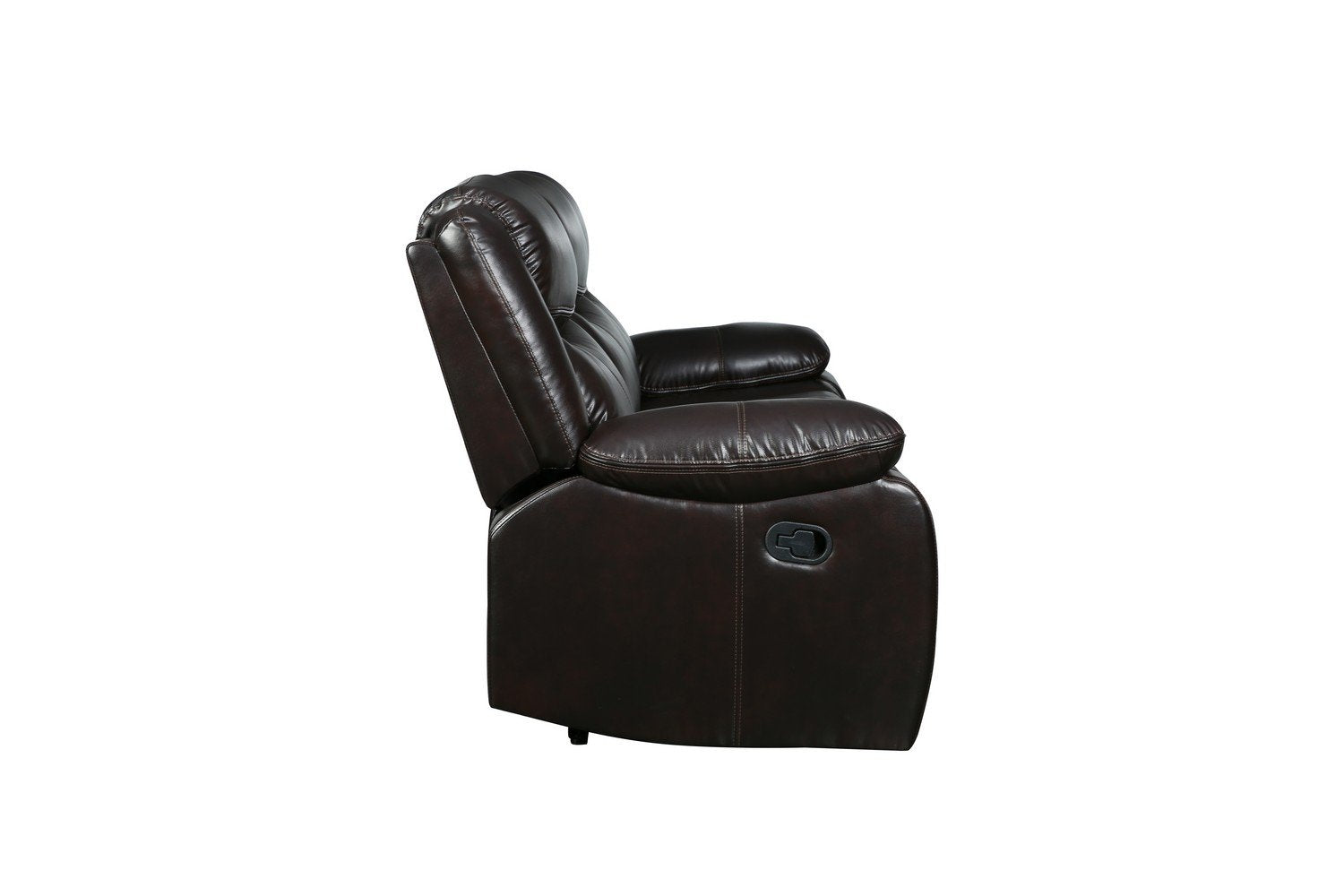 Modern Soft Brown Faux Leather Reclining Sofa - Horizon Bliss