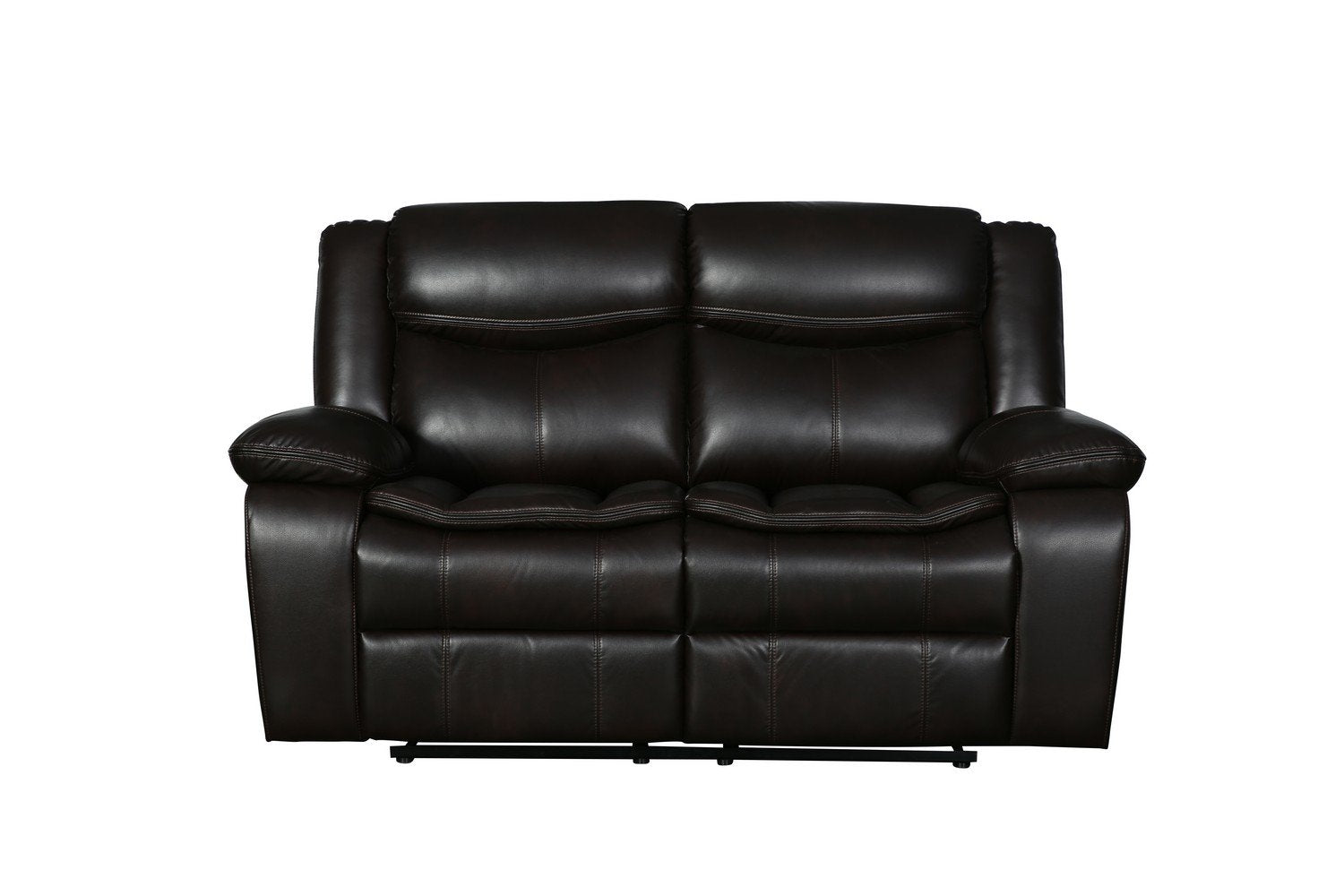 Modern Soft Brown Faux Leather Reclining Sofa - Horizon Bliss