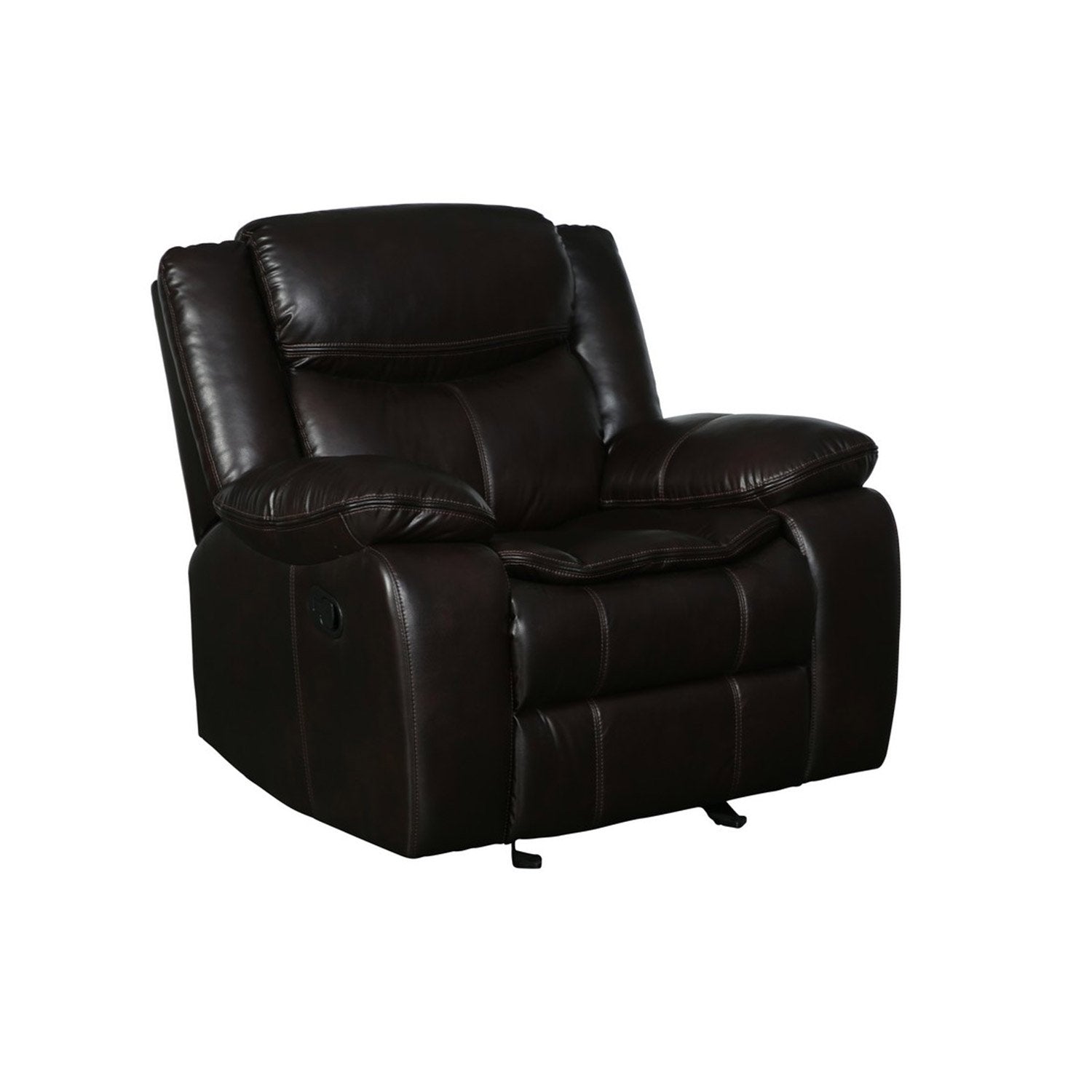 Modern Soft Brown Faux Leather Reclining Sofa - Horizon Bliss