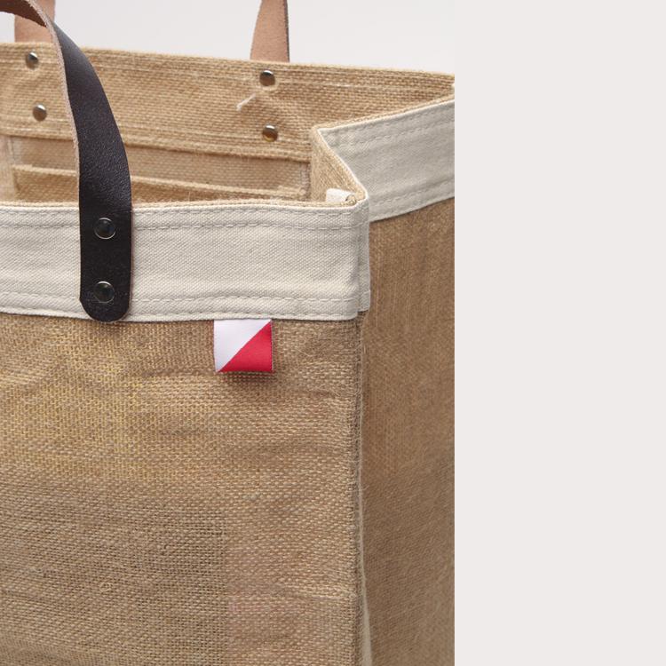 Bazaar Jute and Leather Tote Bag