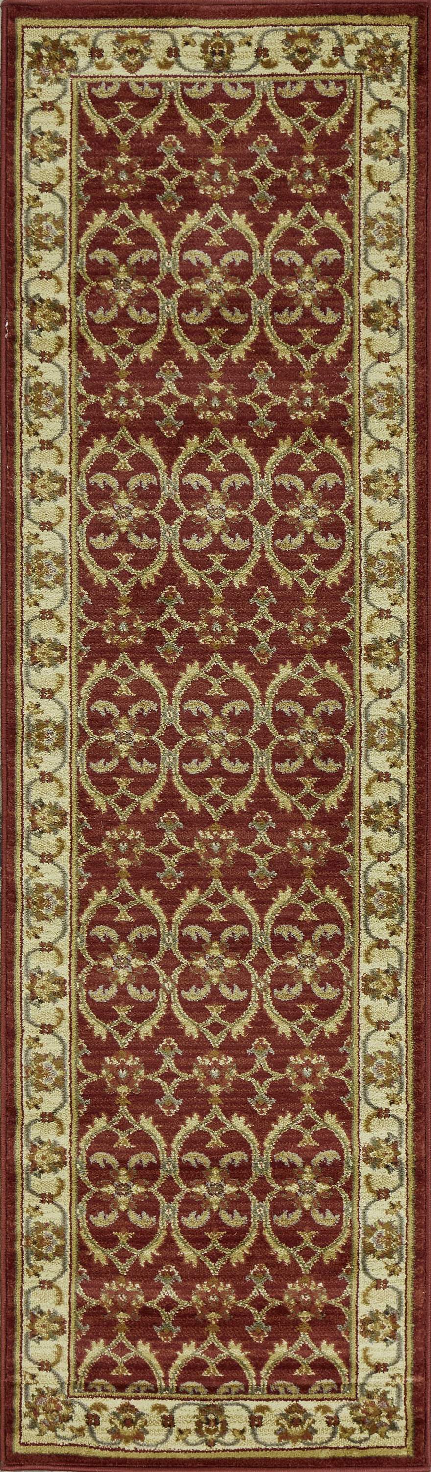 63" X 91" Red or  Ivory  Polypropylene Rug