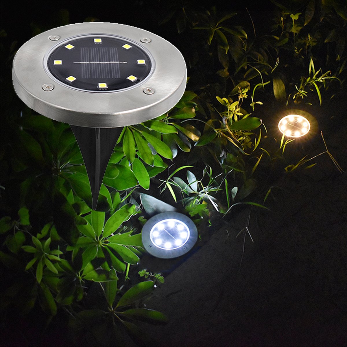 4 LEDs Solar Powered Buried Light Outdoor Pathway Garden Decking Lamps - Horizon Bliss