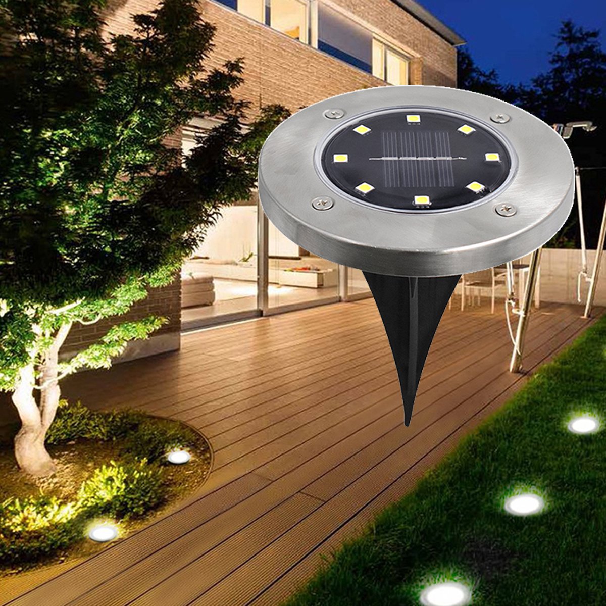 4 LEDs Solar Powered Buried Light Outdoor Pathway Garden Decking Lamps - Horizon Bliss