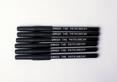 Smash the Patriarchy 6 Pens Black Sparkle Pen Pack