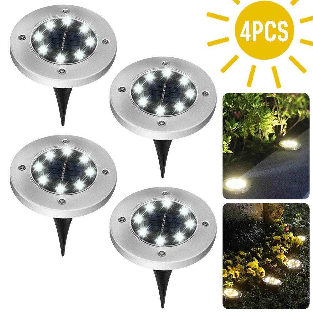 4 LEDs Solar Powered Buried Light Outdoor Pathway Garden Decking Lamps - Horizon Bliss