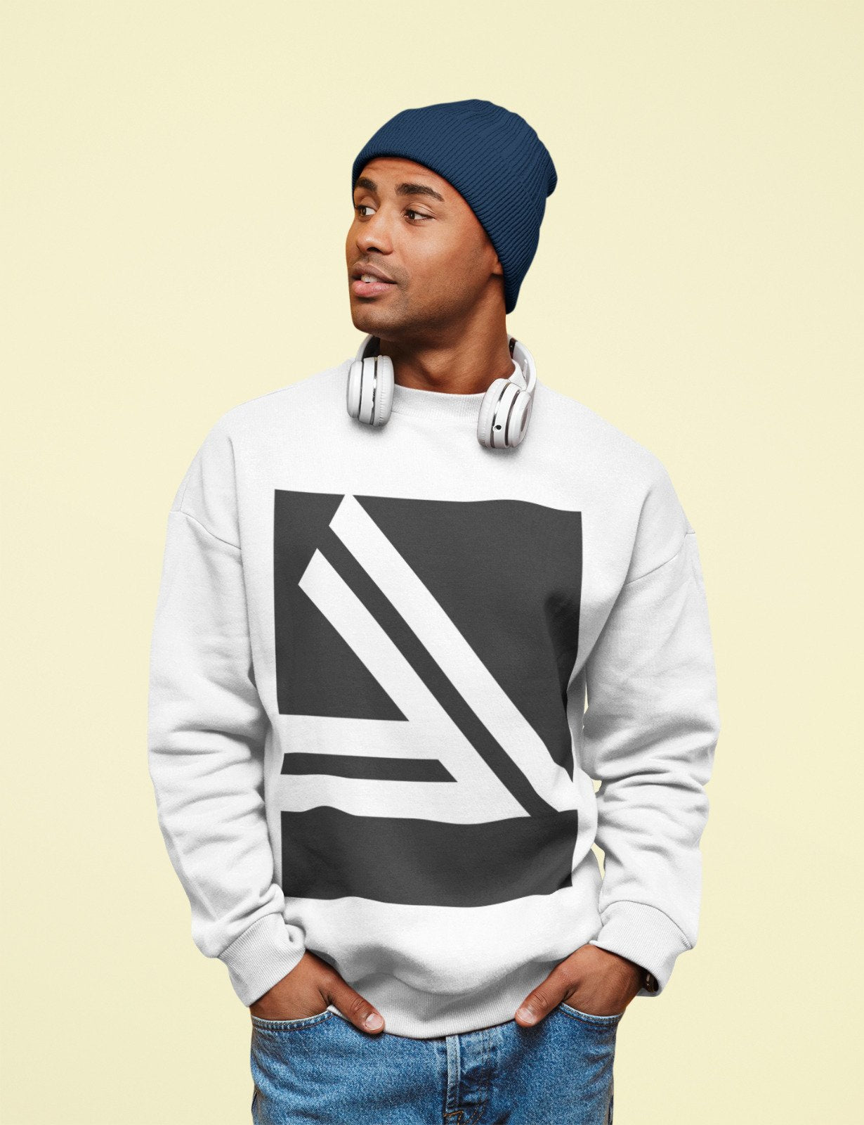 Men's Double Slanted Logo Crewneck Sweatshirt - Horizon Bliss