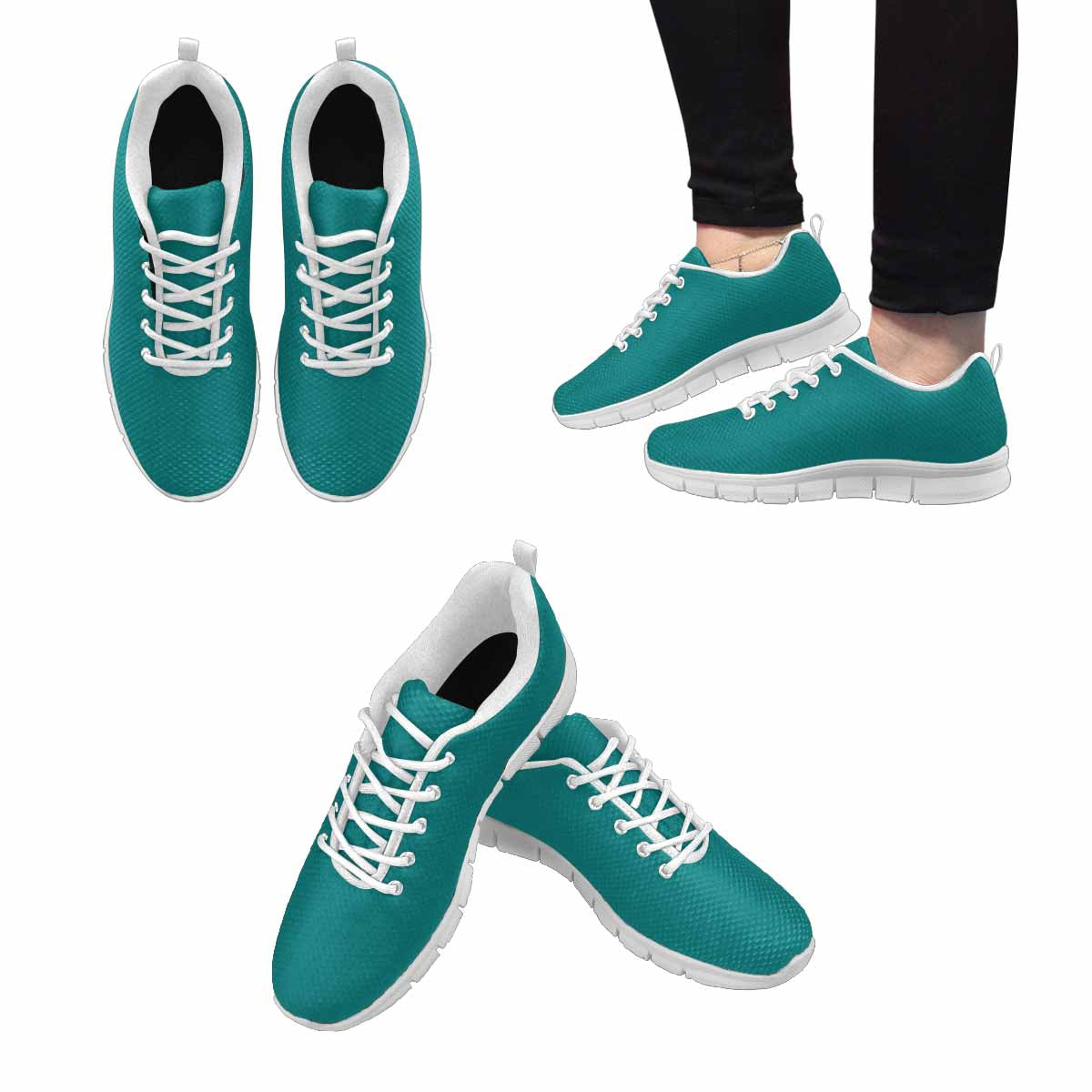 Sneakers For Men,    Dark Teal Green   - Running Shoes - Horizon Bliss