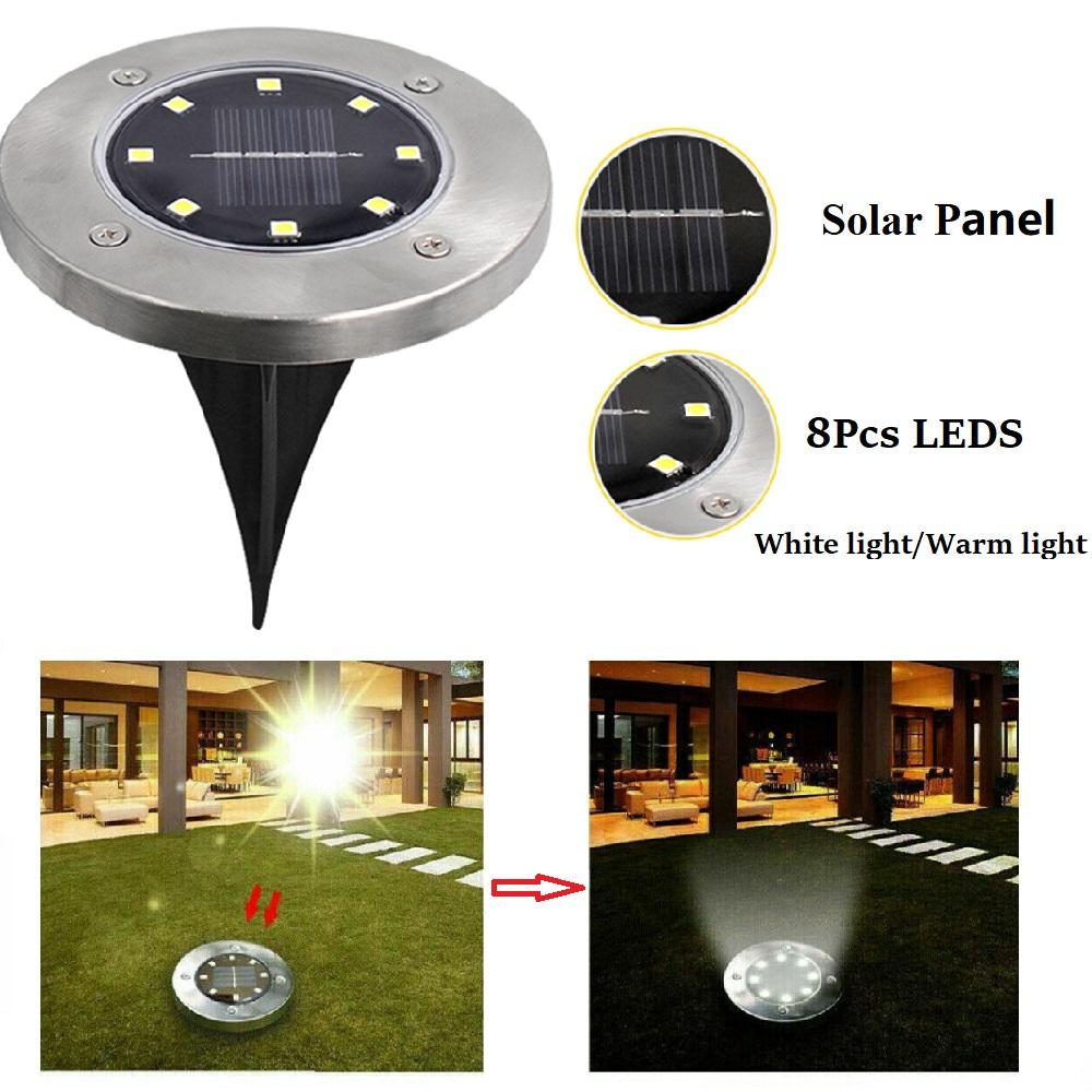 4 LEDs Solar Powered Buried Light Outdoor Pathway Garden Decking Lamps - Horizon Bliss