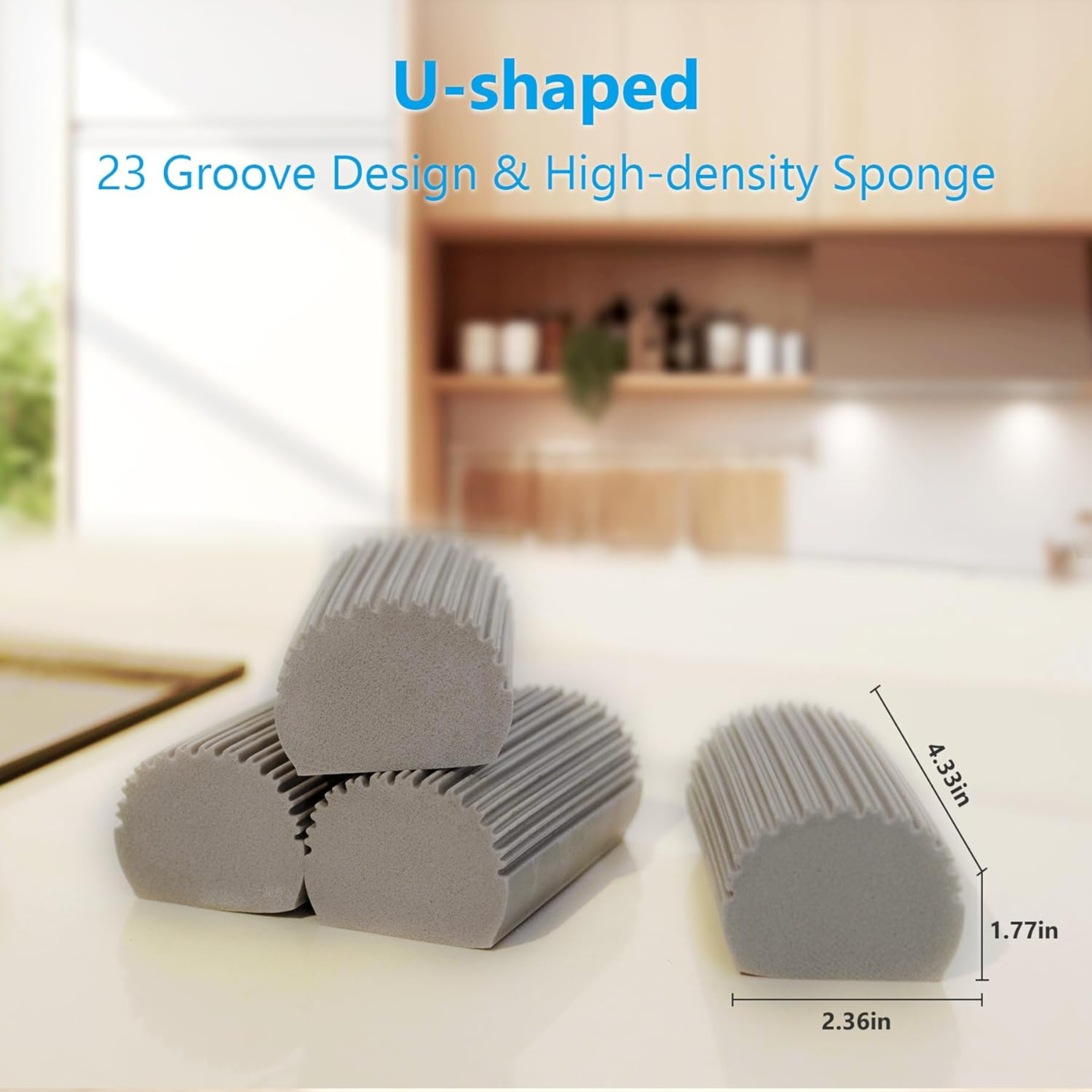 2-Pack Damp Clean Duster Sponge, Magic Eraser Sponge Baseboard Cleaner Tool, Dusters for Cleaning Blinds, Glass, Vents, Railings, Mirrors,Window Track Grooves and Faucets - Horizon Bliss