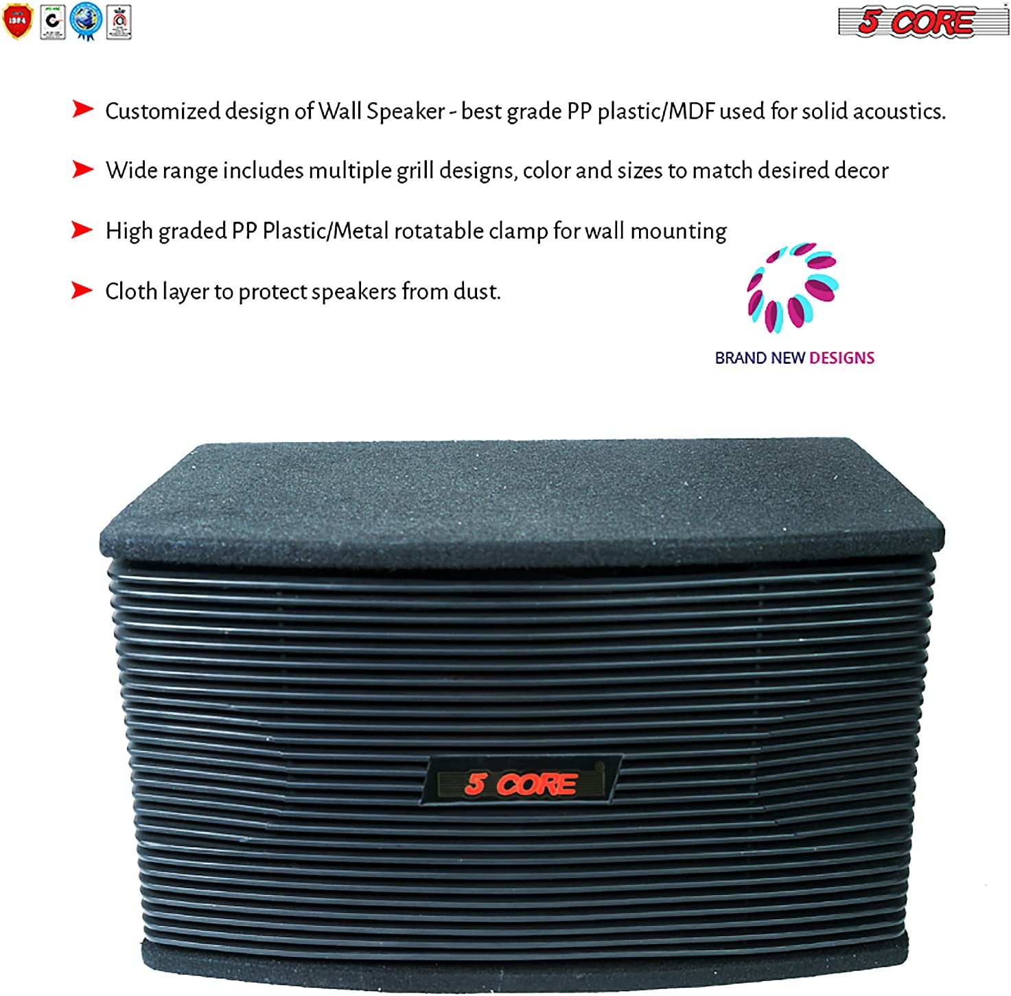 5Core Box Subwoofer for Car 1Pc Black 800W Peak Power 8 Inch Vented - Horizon Bliss