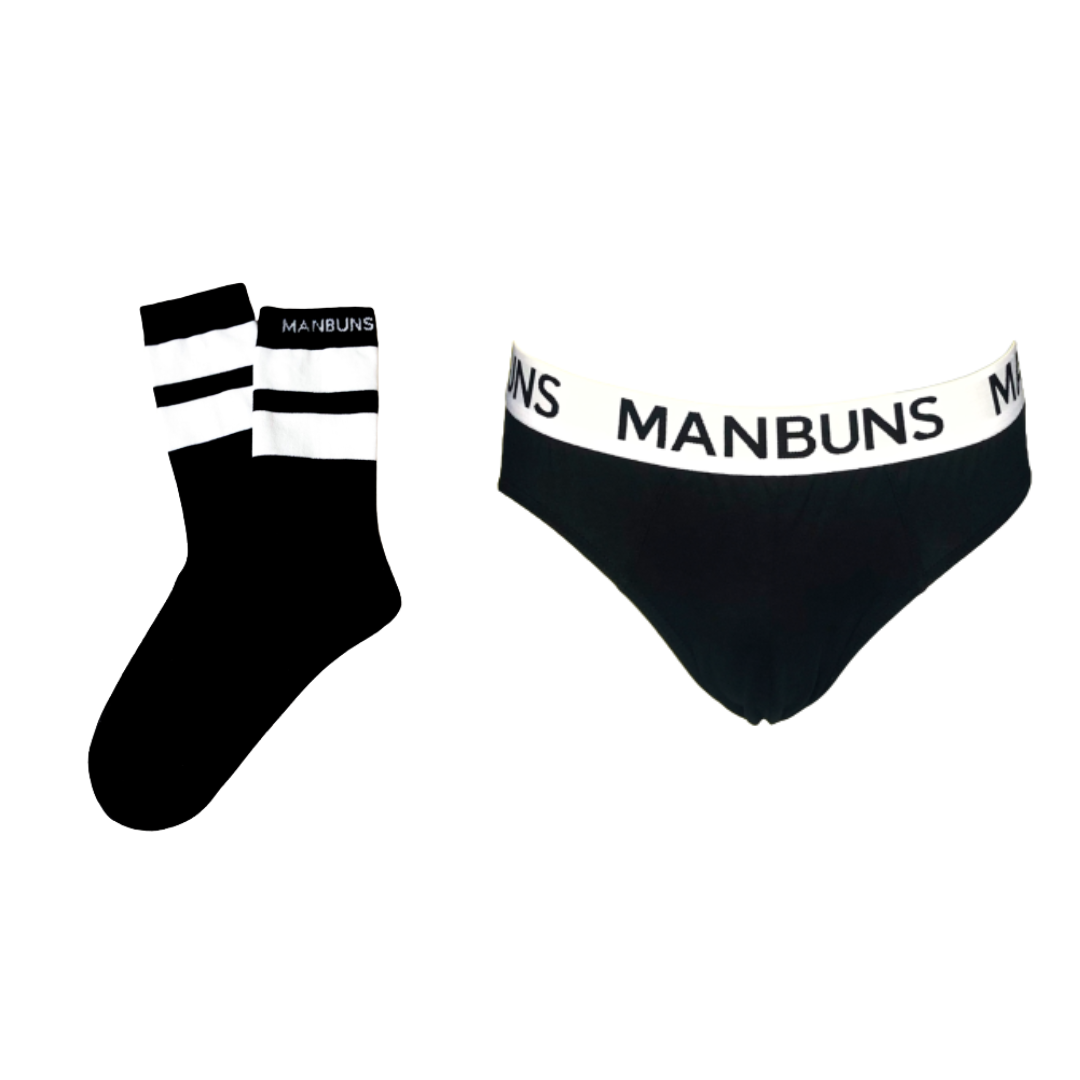 Men's Classic Black Brief Underwear and Sock Set - Horizon Bliss