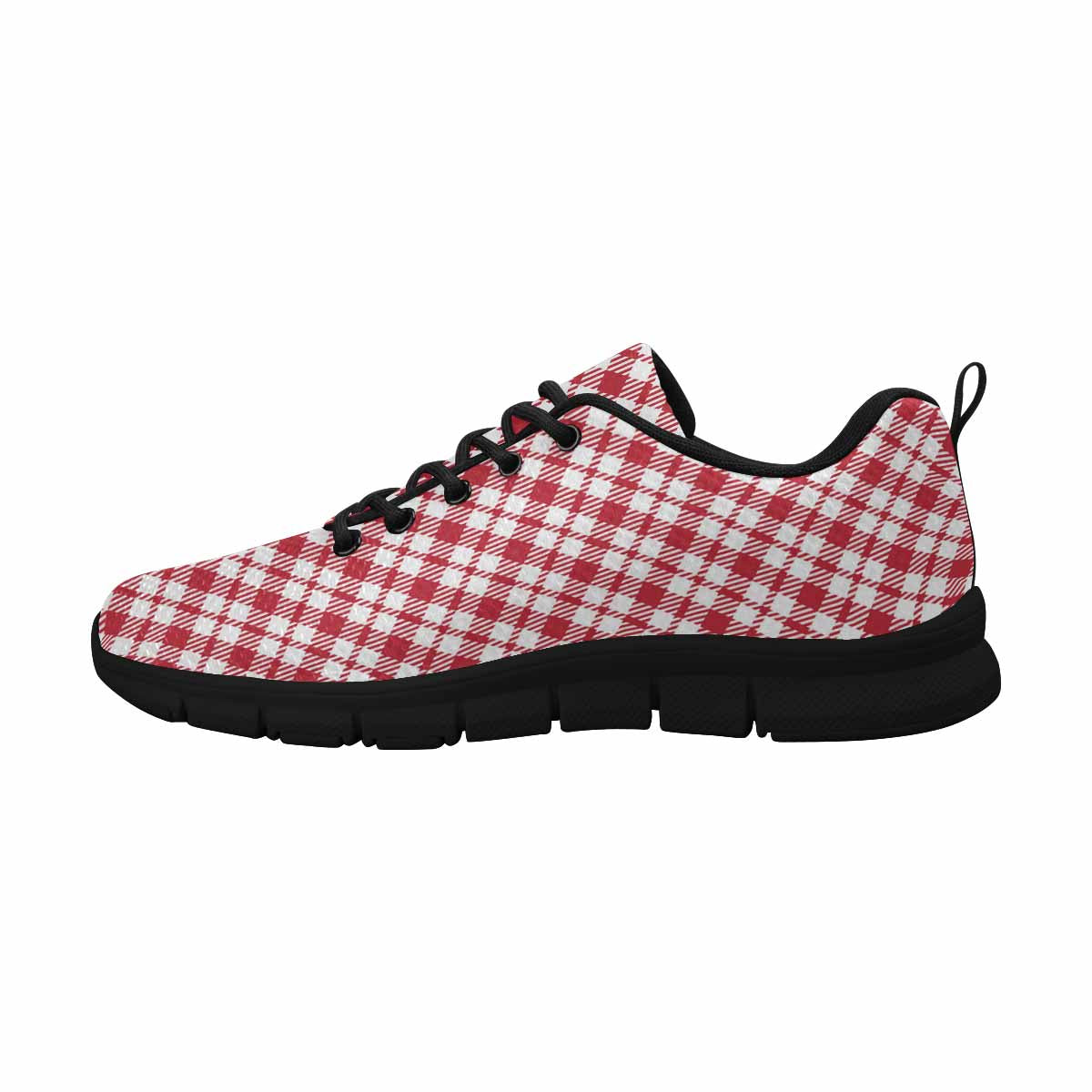 Sneakers For Men,   Buffalo Plaid Red And White - Running Shoes Dg858 - Horizon Bliss