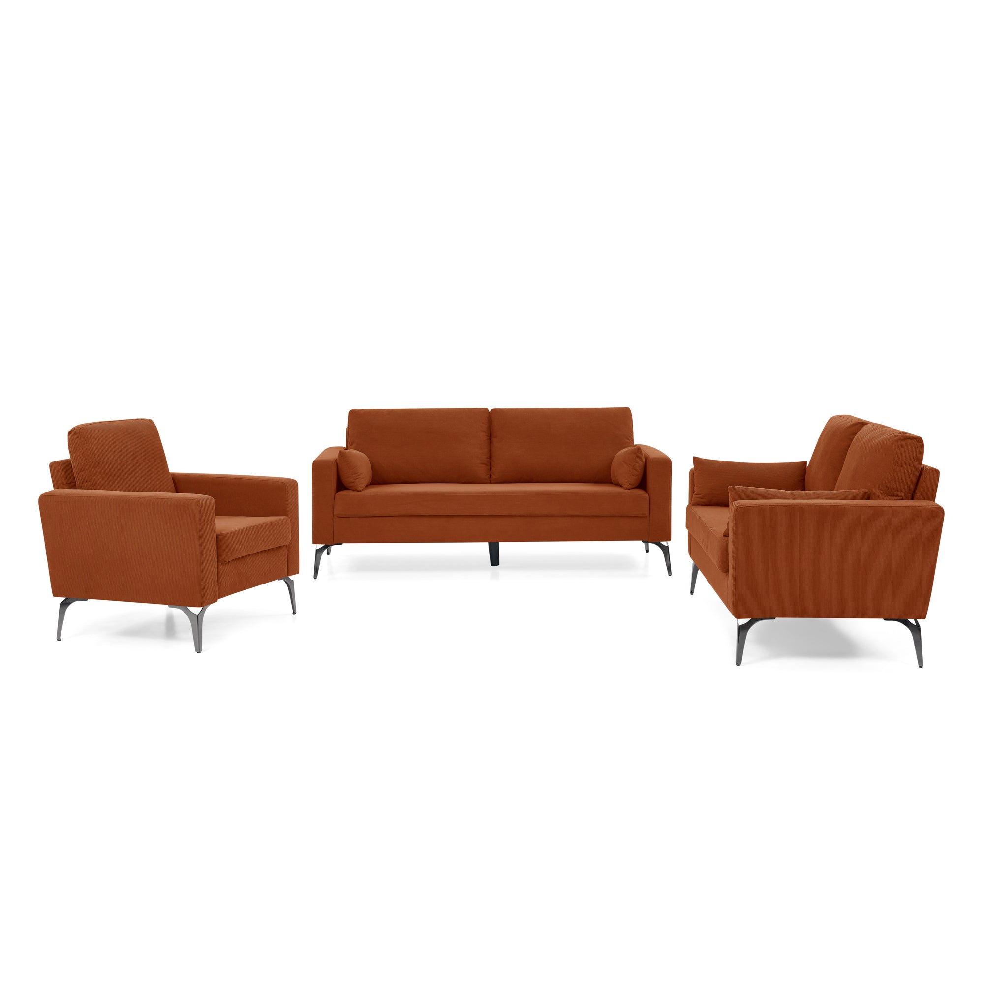 3 Piece Living Room Sofa Set, including 3-Seater Sofa, Loveseat and - Horizon Bliss