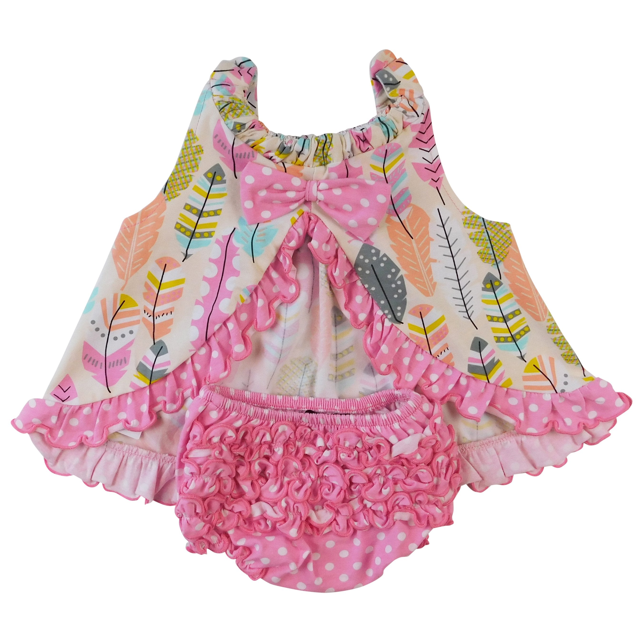 Girls Pink Polka Dot Ruffled Butt Bloomer - Horizon Bliss