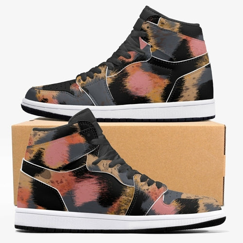 Jacki Easlick Leopard Print High-Top Leather Sneakers