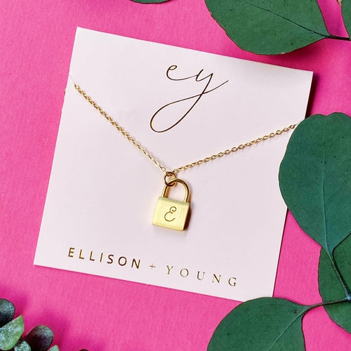 Scripted Notes Locket Initial Necklace - Horizon Bliss