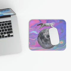 Astronaut Cat Jumping Over Moon Mouse Pad