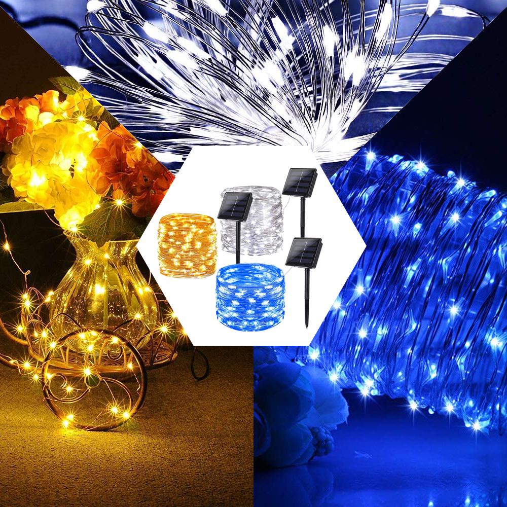 Solar Powered String Lights Indoor Outdoor Waterproof For Gardens Home