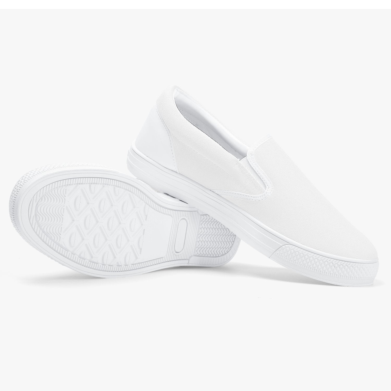 Women's Athletic Sneakers, Low Top Slip-On Canvas Sports Shoes - White - Horizon Bliss