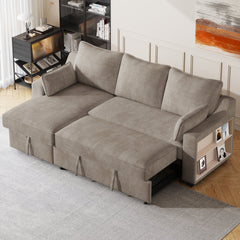 90" Pull Out Sleeper Sofa L-Shaped Couch Convertible Sofa Bed with - Horizon Bliss