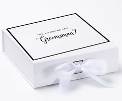 Will You Be My groomsman? Proposal Box White -  Border - Horizon Bliss