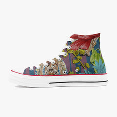 Jacki Easlick Tiger Flower Printed Canvas High Top Sneakers